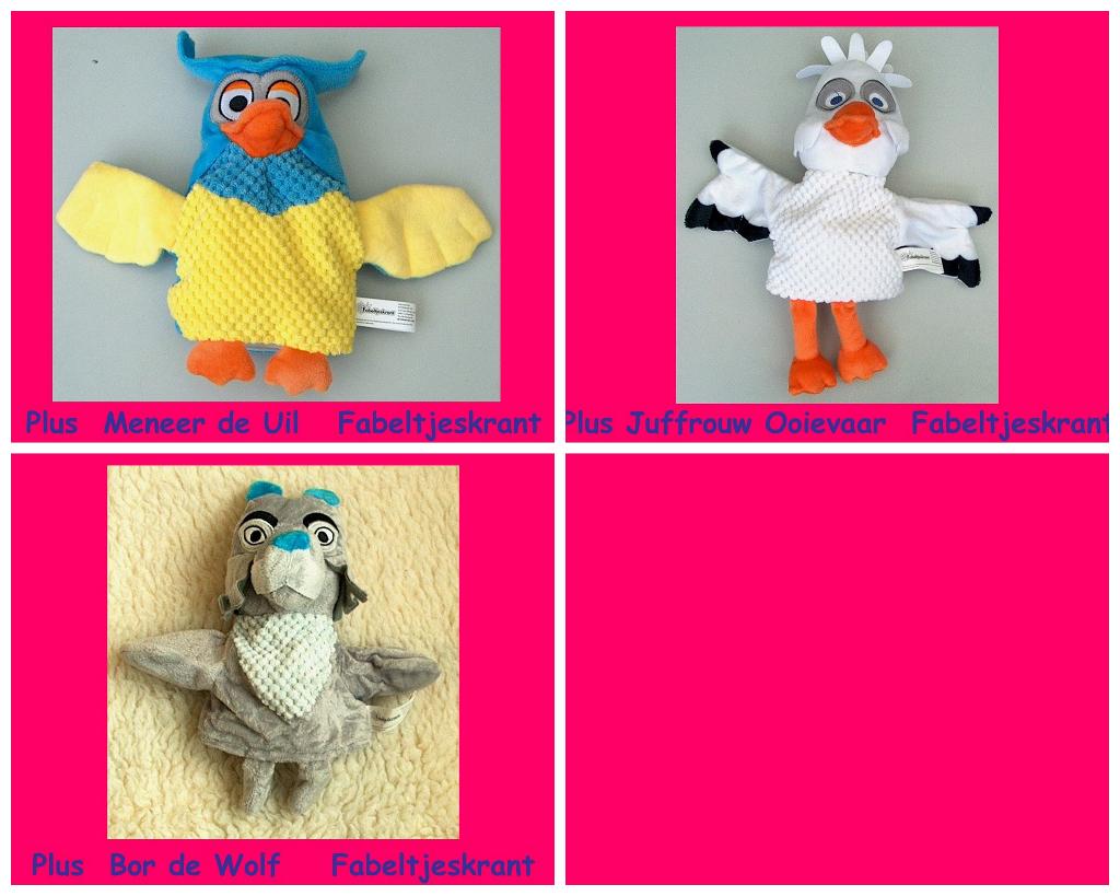 Fabeltjeskrant Handpop Uil Ooievaar Wolf van PLUS, Verzamelen, Plus, Ophalen