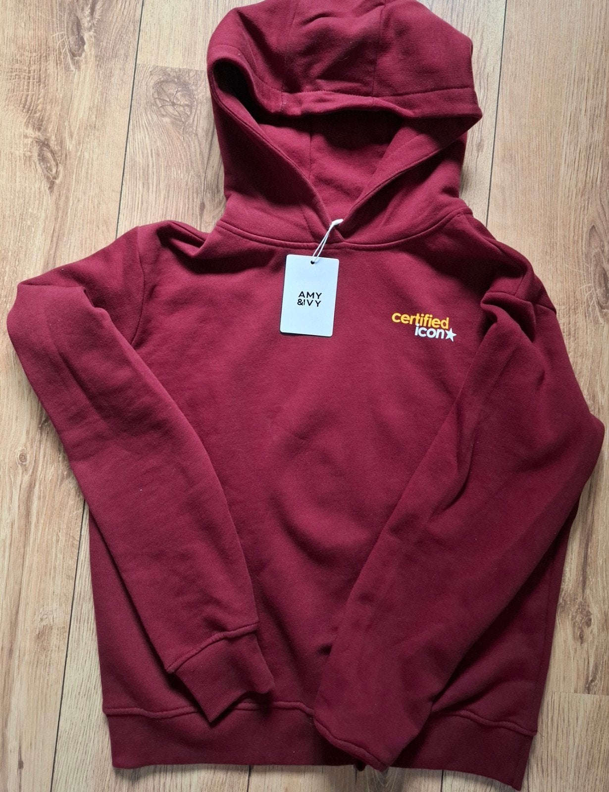Amy and Ivy hoodie xxs bordeaux rood, Kleding | Heren, Ophalen of Verzenden, Zo goed als nieuw, Rood