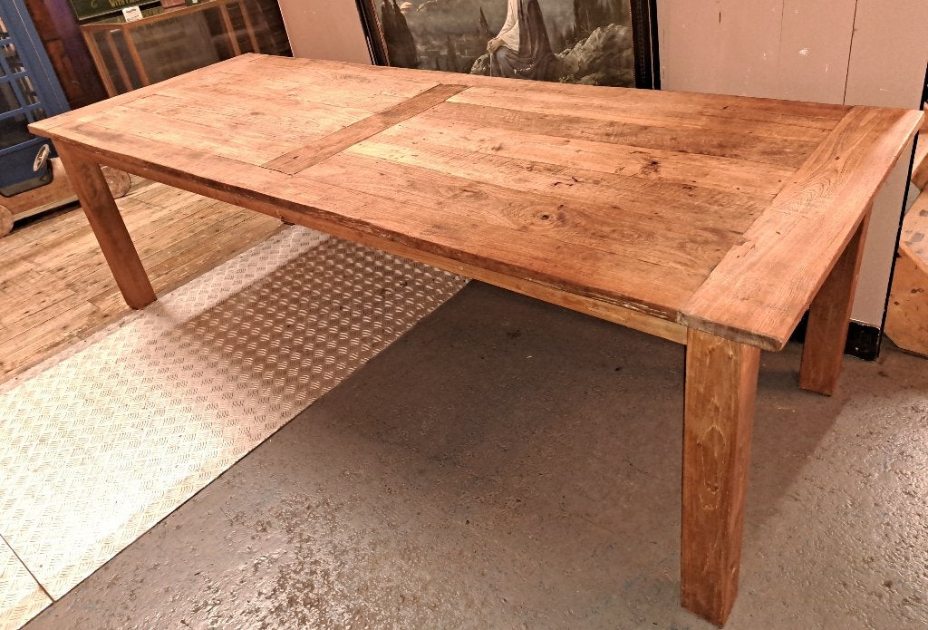 Prachtige grote teakhouten tafel 260 x 100 cm echt oud teak, Huis en Inrichting, Tafels | Eettafels, Ophalen, 200 cm of meer, 50 tot 100 cm