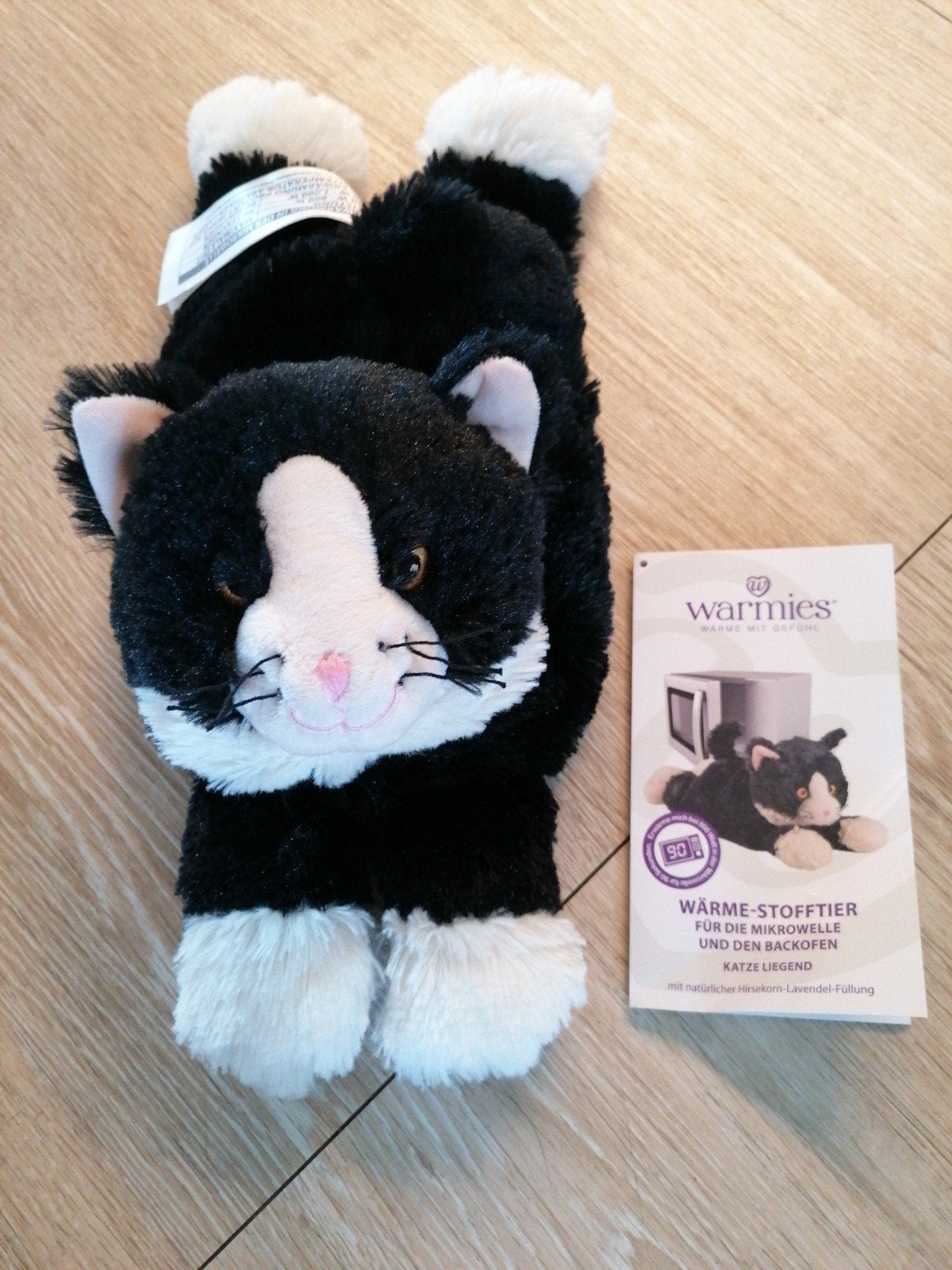 Warmies Warmteknuffel Kat Zwart-Wit - Magnetron/Oven, Ophalen, Overige merken, Overige karakters, Zwart