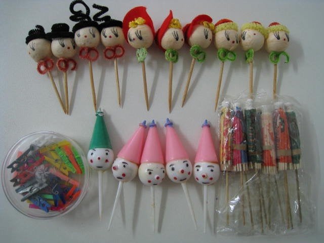 Vintage collectie taartprikkers, parasols, taartversiering, Ophalen of Verzenden, Nieuw, Cupcakes, Versiering