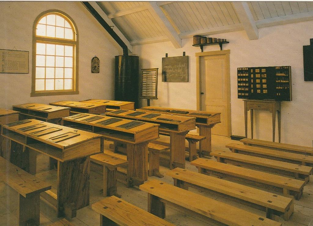 Ansichtkaart Schoolmuseum schoollokaal ca 1830, Ophalen of Verzenden, 1980 tot heden, Ongelopen, Politiek en Historie
