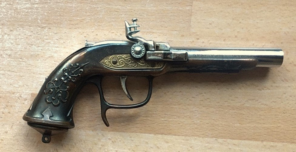Pistool revolver aansteker antiek, Ophalen of Verzenden