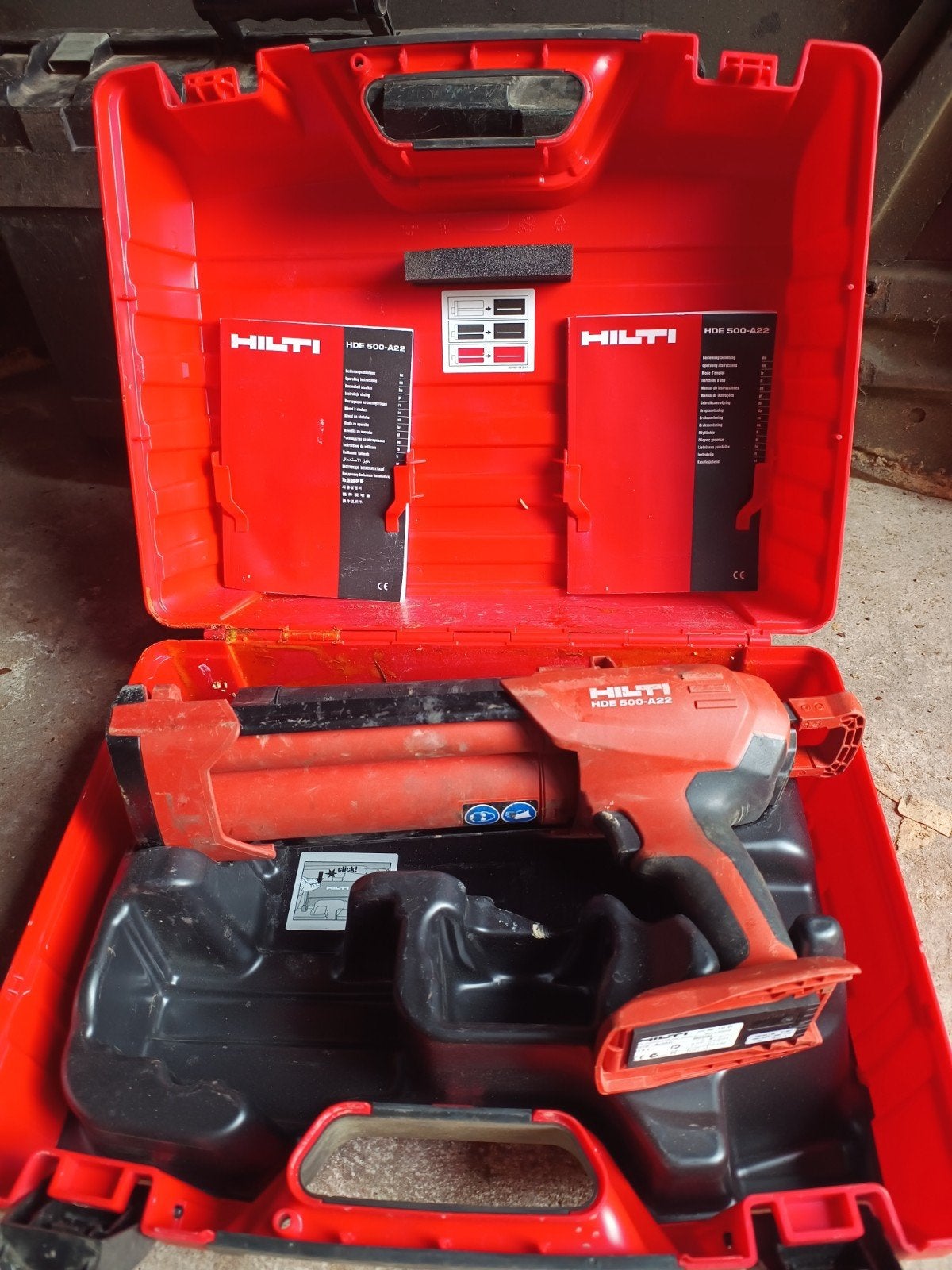 Hilti HDE 500-A22 Kitspuit - Accu Kitpistool, Ophalen of Verzenden, Gebruikt, Kitspuit, Hilti