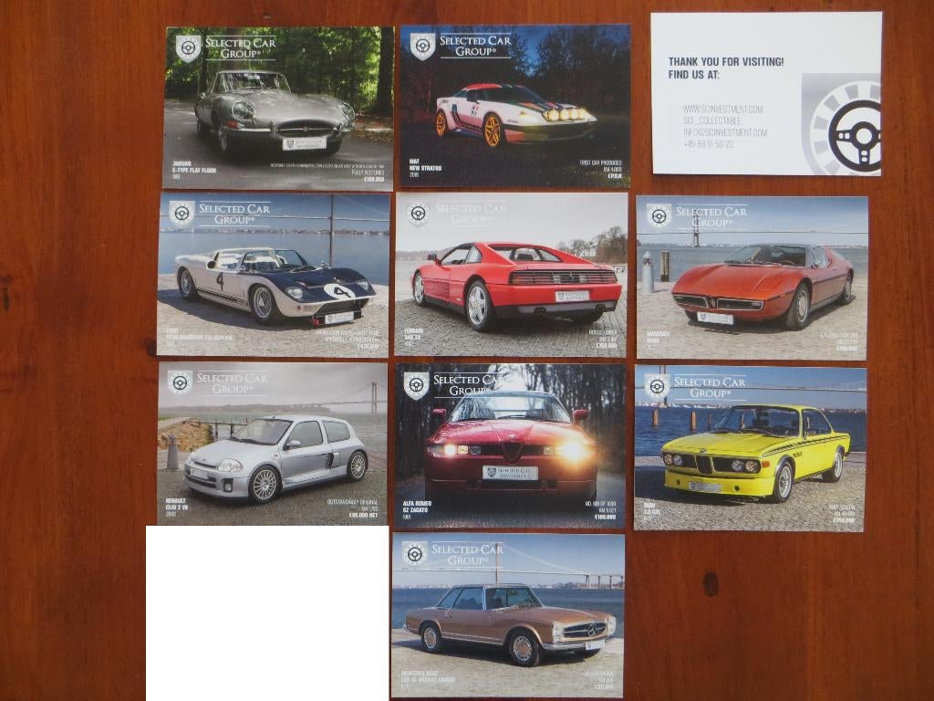 kaarten Selected Car Group: Renault, Maserati, Ferrari, e.a., Ophalen of Verzenden, Nieuw, Renault