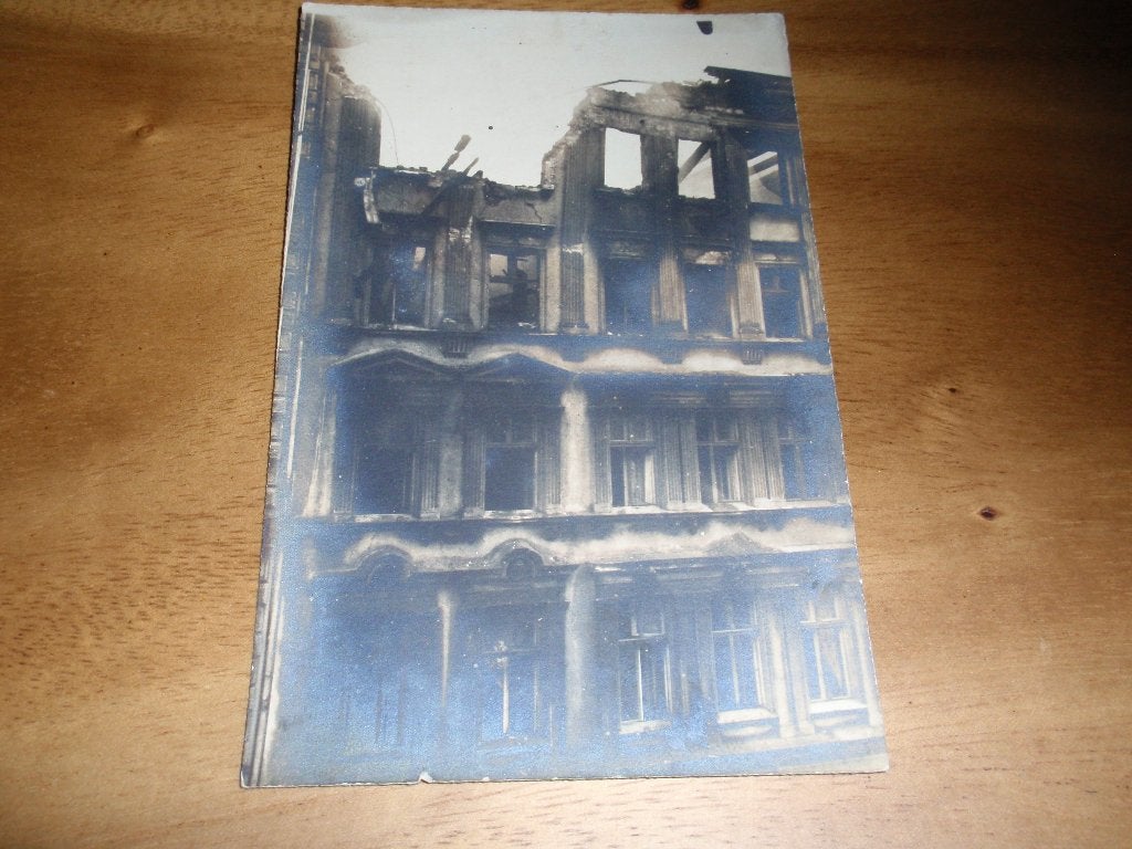 Fotokaart net na WO1 Berlijn Duitsland Schade straatgevecht, Verzamelen, Verzenden, Voor 1920, Ongelopen, Duitsland