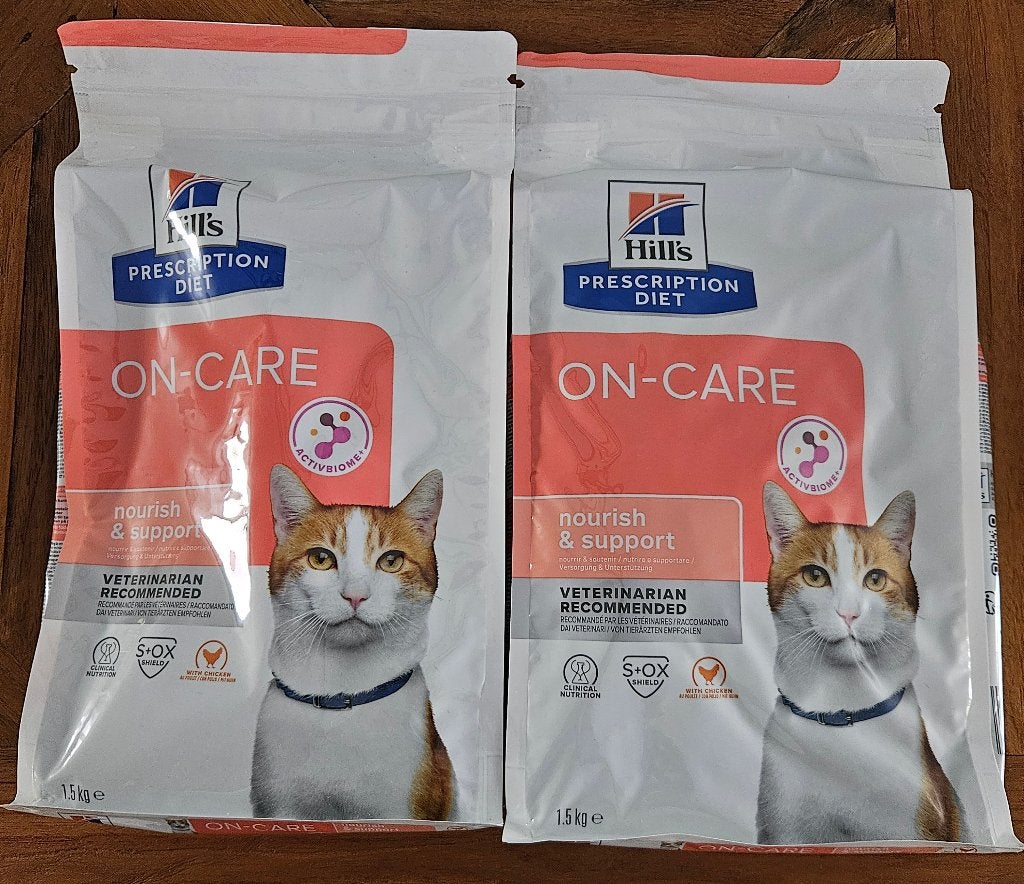 2x 1,5kg Hill's Prescription Diet On-Care Kip Kattenbrokken, Ophalen, Kat