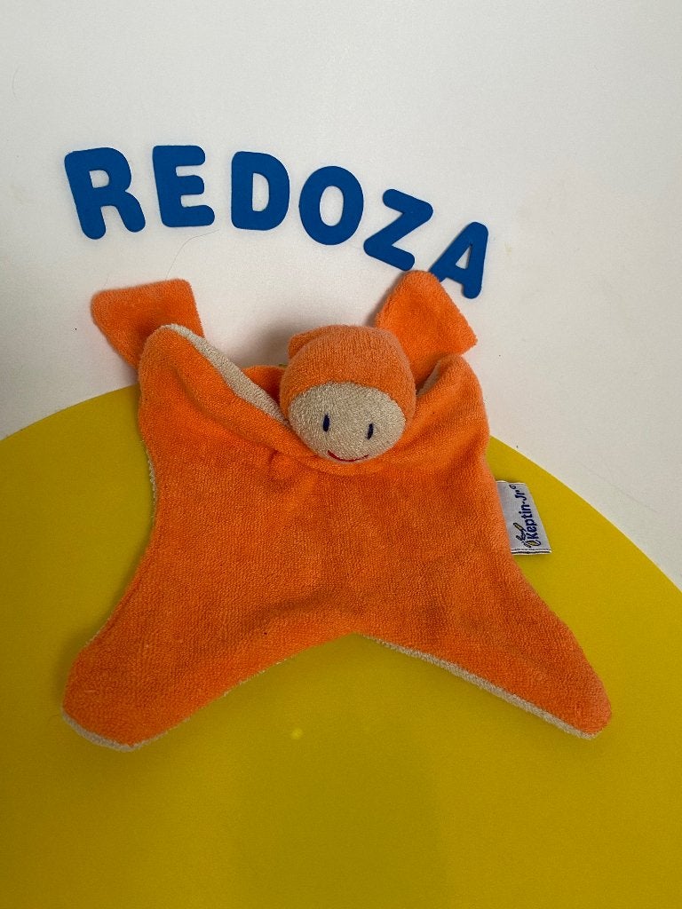 K1505 keptin jr. doekje popje oranje badstof, Ophalen of Verzenden, Zo goed als nieuw, Overige typen