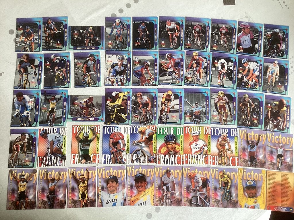 50 Plaatjes prenten trade cards Tour de France 1997, Ophalen of Verzenden, 1980 tot heden, Gebruikt, Overige onderwerpen