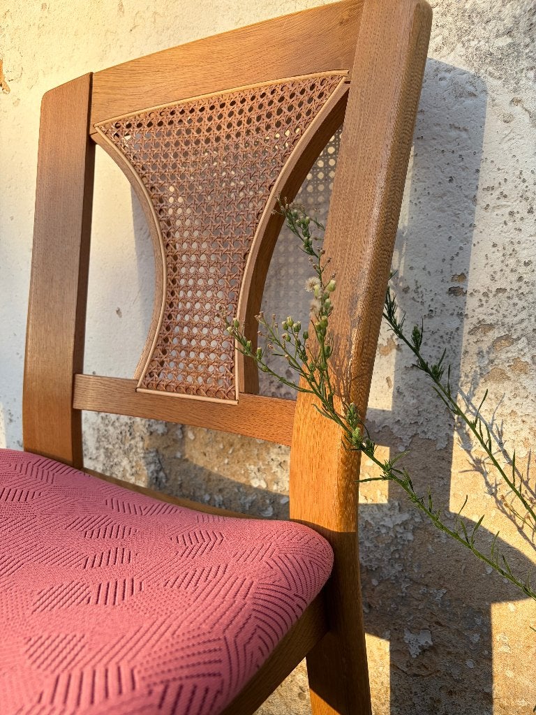 Webbing eetkamerstoelen nieuw gestoffeerd!, Ophalen, Hout, Overige kleuren, Zo goed als nieuw
