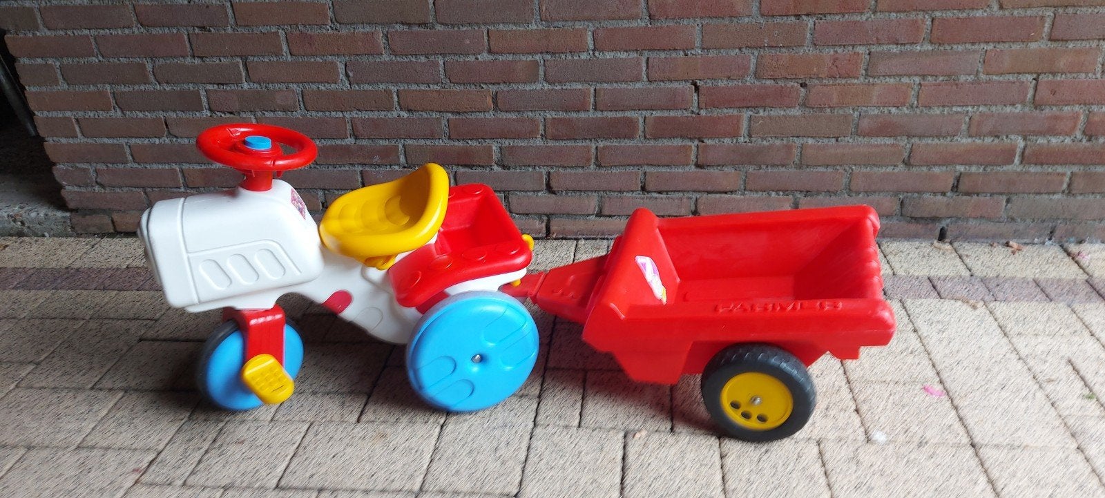 trapauto tractor met aanhanger - Farmer, Kinderen en Baby's, Ophalen, Gebruikt, Trapvoertuig