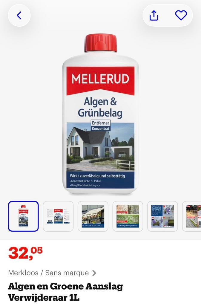 Algen en groene aanslag verwijderaar terras gevel - test de, Ophalen of Verzenden, Benzine
