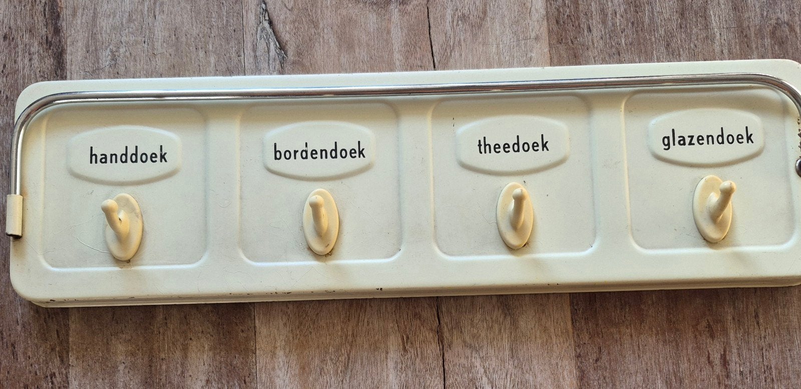 Vintage emaille keukenrekje – handdoek / bordendoek / theedo, Ophalen of Verzenden