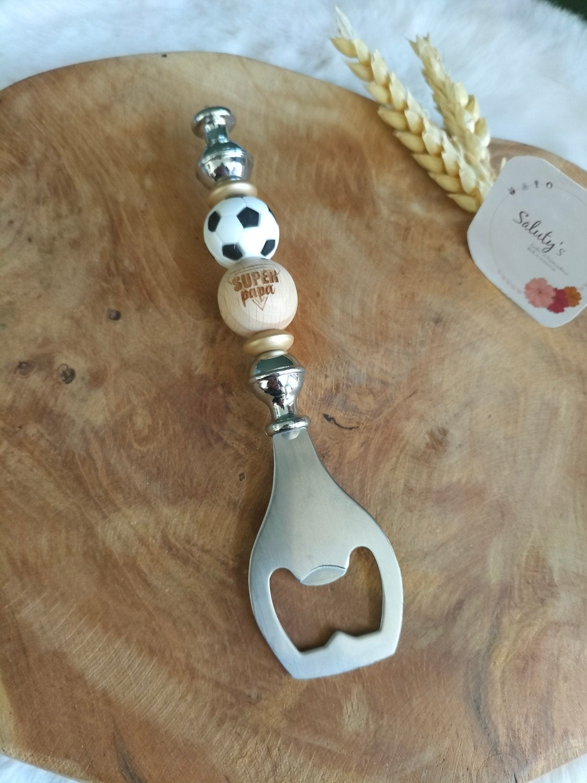 Nieuw • cadeautje • Opener 'Super papa • Voetbal, Salutys kinder- en kraamcadeaus, Overige typen, Nieuw, Ophalen of Verzenden
