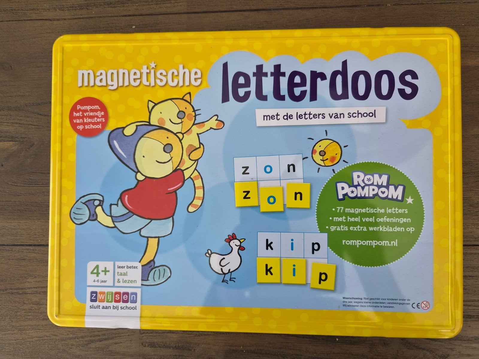 PomPom Magnetische Letterdoos - Leer letters en woorden, Ophalen of Verzenden, Zo goed als nieuw, Taal en Lezen