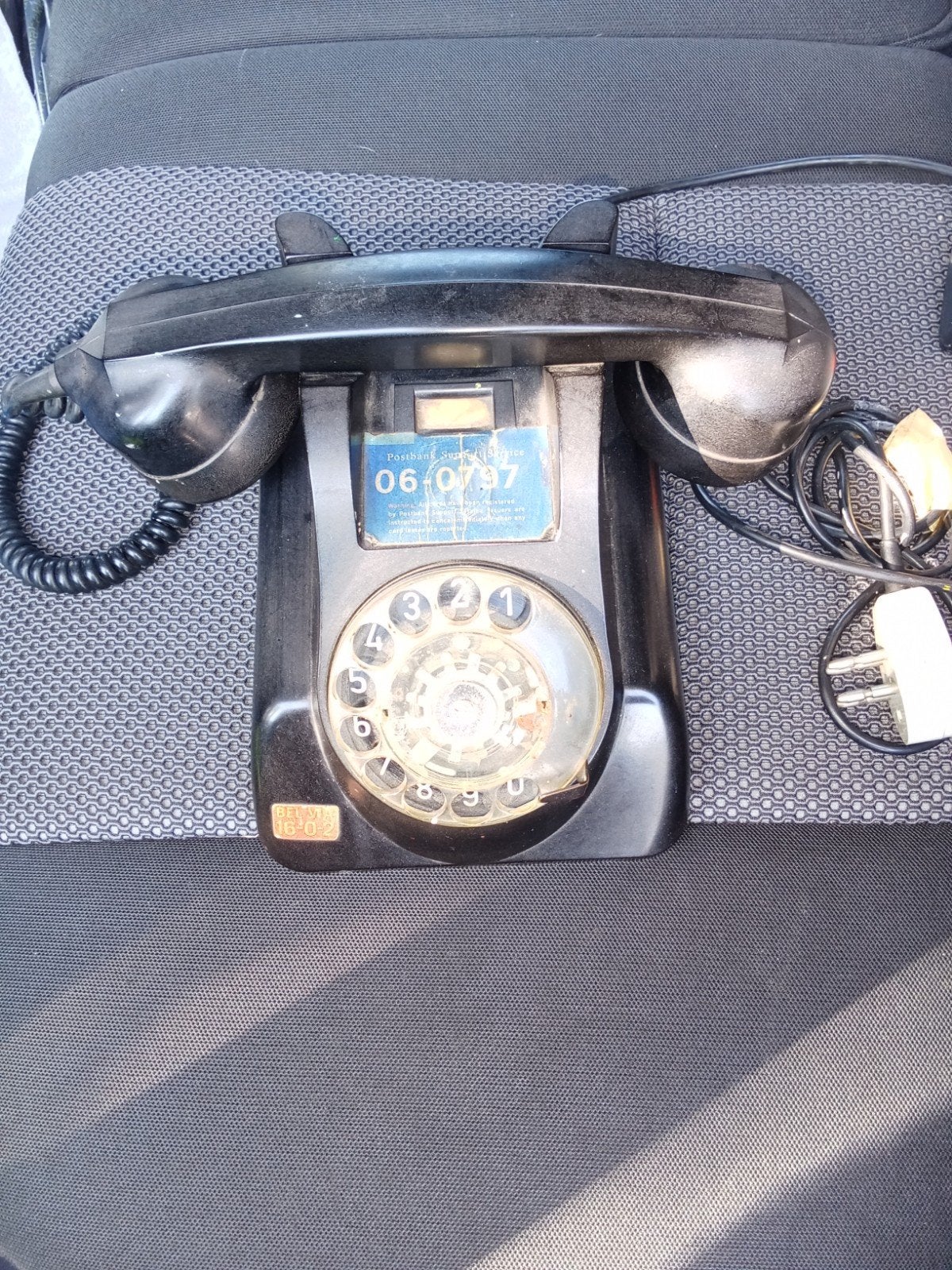 Vintage PTT draaischijf telefoon - Zwart - Jaren '60, Ophalen of Verzenden
