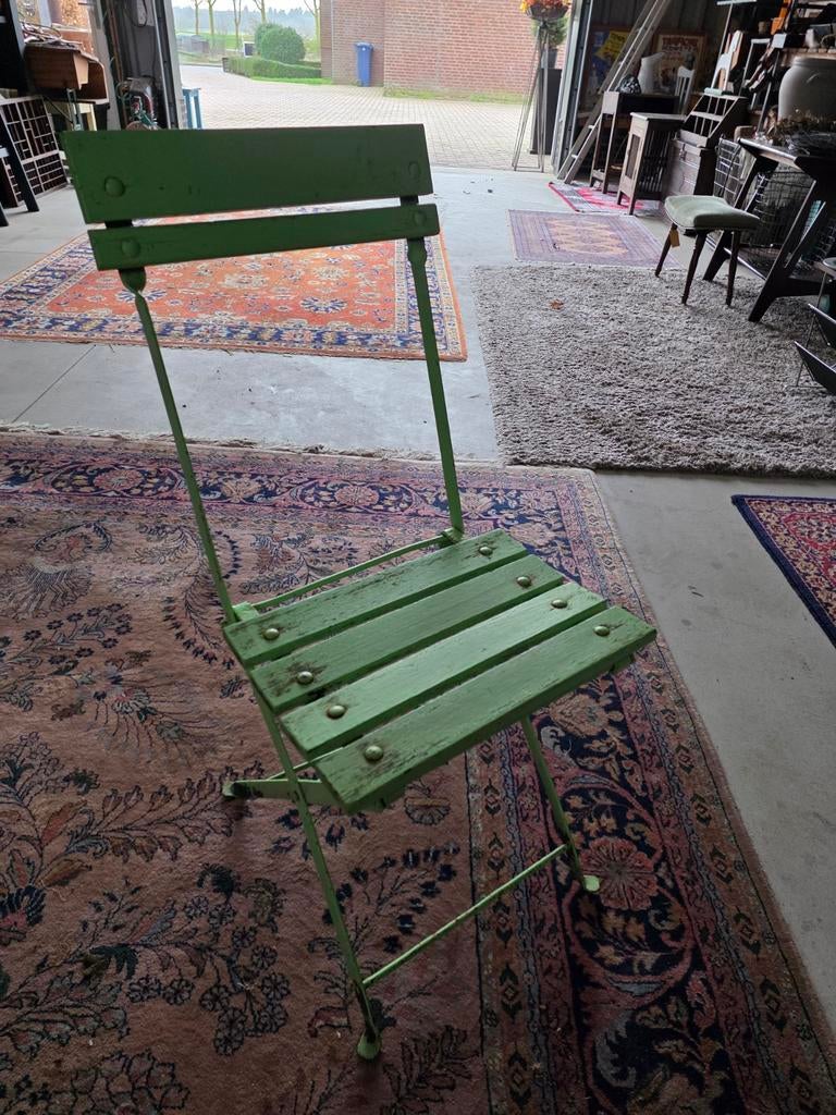 Brocante bistro stoel, Tuin en Terras, Tuinstoelen, Ophalen of Verzenden, Gebruikt, Metaal