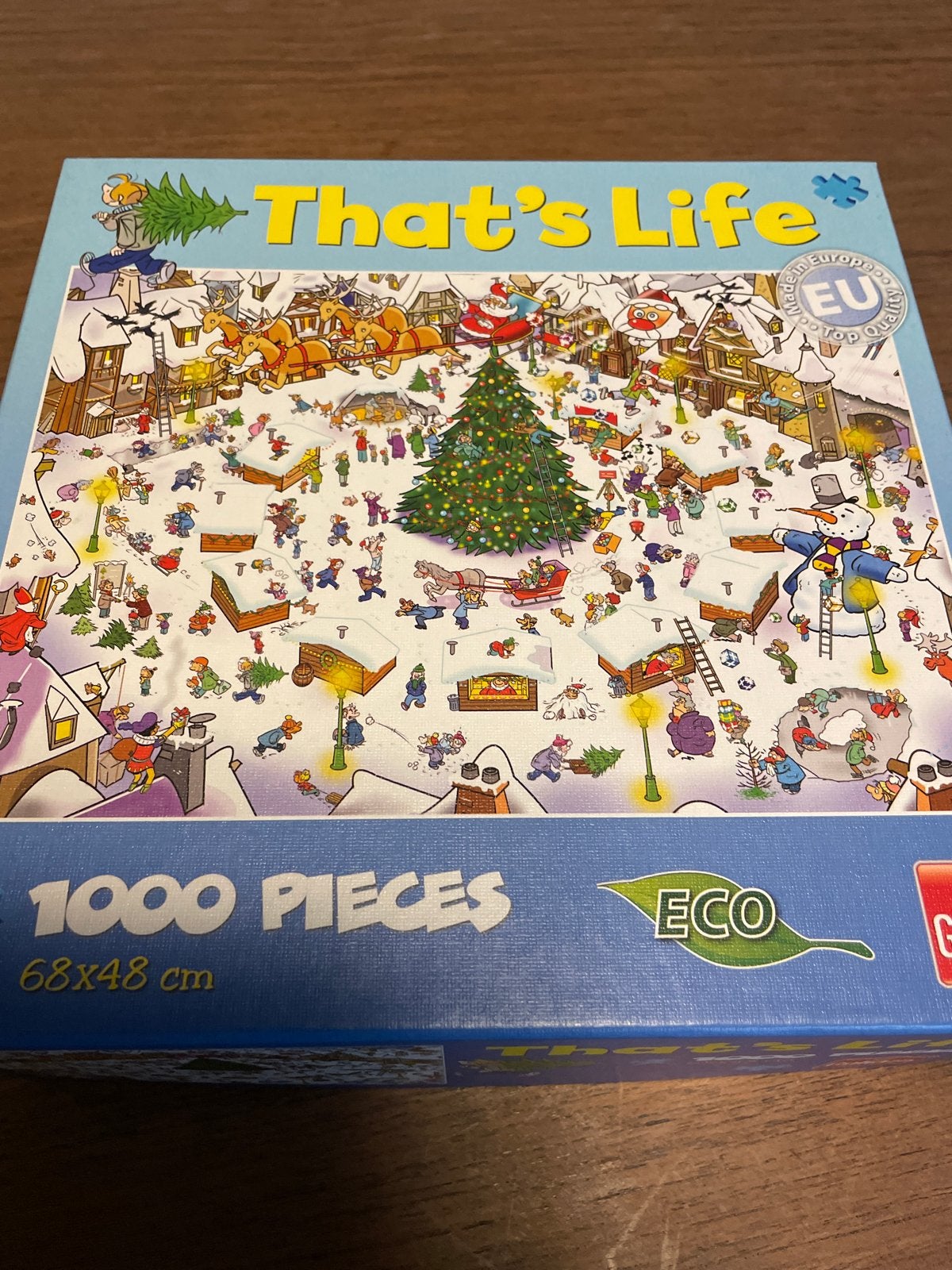 That's Life Kerstpuzzel 1000 stukjes - Zo goed als nieuw, Ophalen of Verzenden, 500 t/m 1500 stukjes, Zo goed als nieuw, Legpuzzel