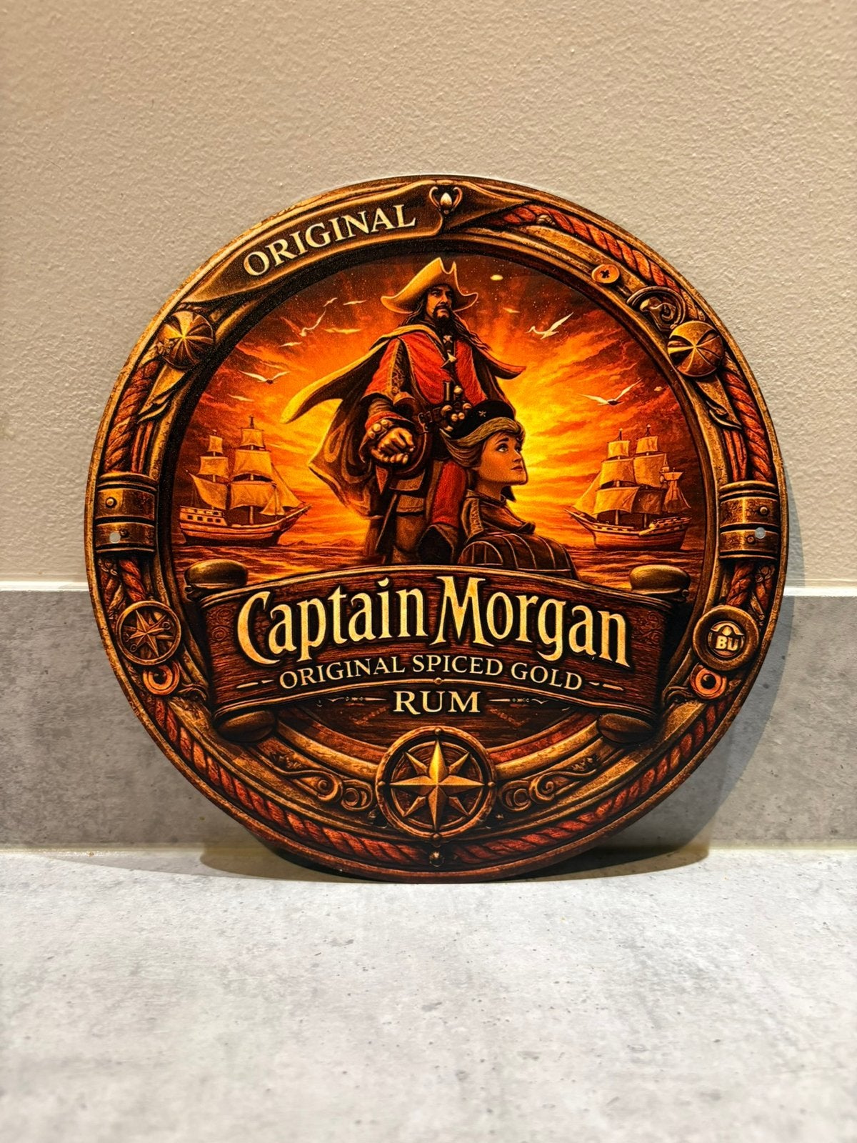 Mancave Bar Café Wanddecoratie metalen bordje Captain Morgan, Verzamelen, Ophalen of Verzenden, Zo goed als nieuw, Reclamebord