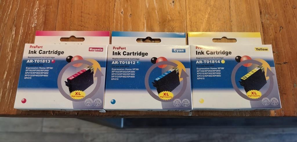 Inktcartridges XL voor Epson printers - Magenta, Cyaan, Geel, Ophalen of Verzenden, Nieuw, Cartridge, ProPart
