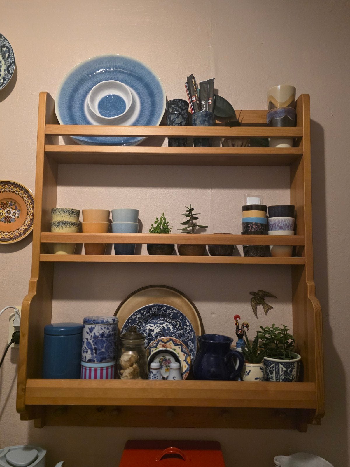 Houten wandrek., Ophalen, Gebruikt, Hout, Vintage
