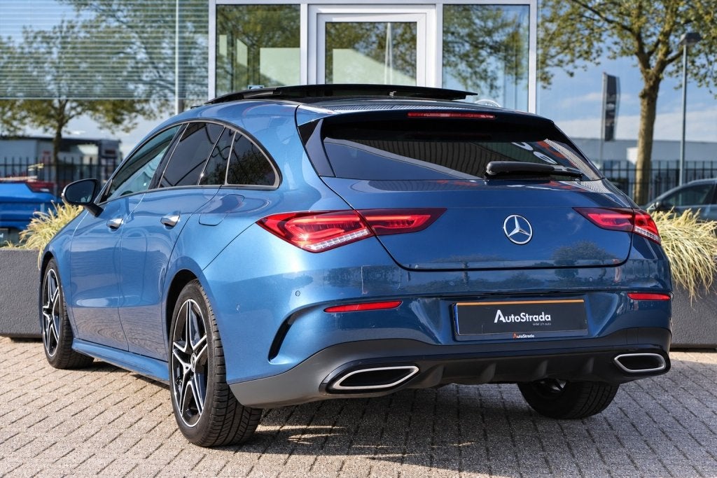 Mercedes CLA Shooting Brake 180 AMG-Line | Stoelverwarming |, 136 pk, Gebruikt, 4 cilinders, Blauw