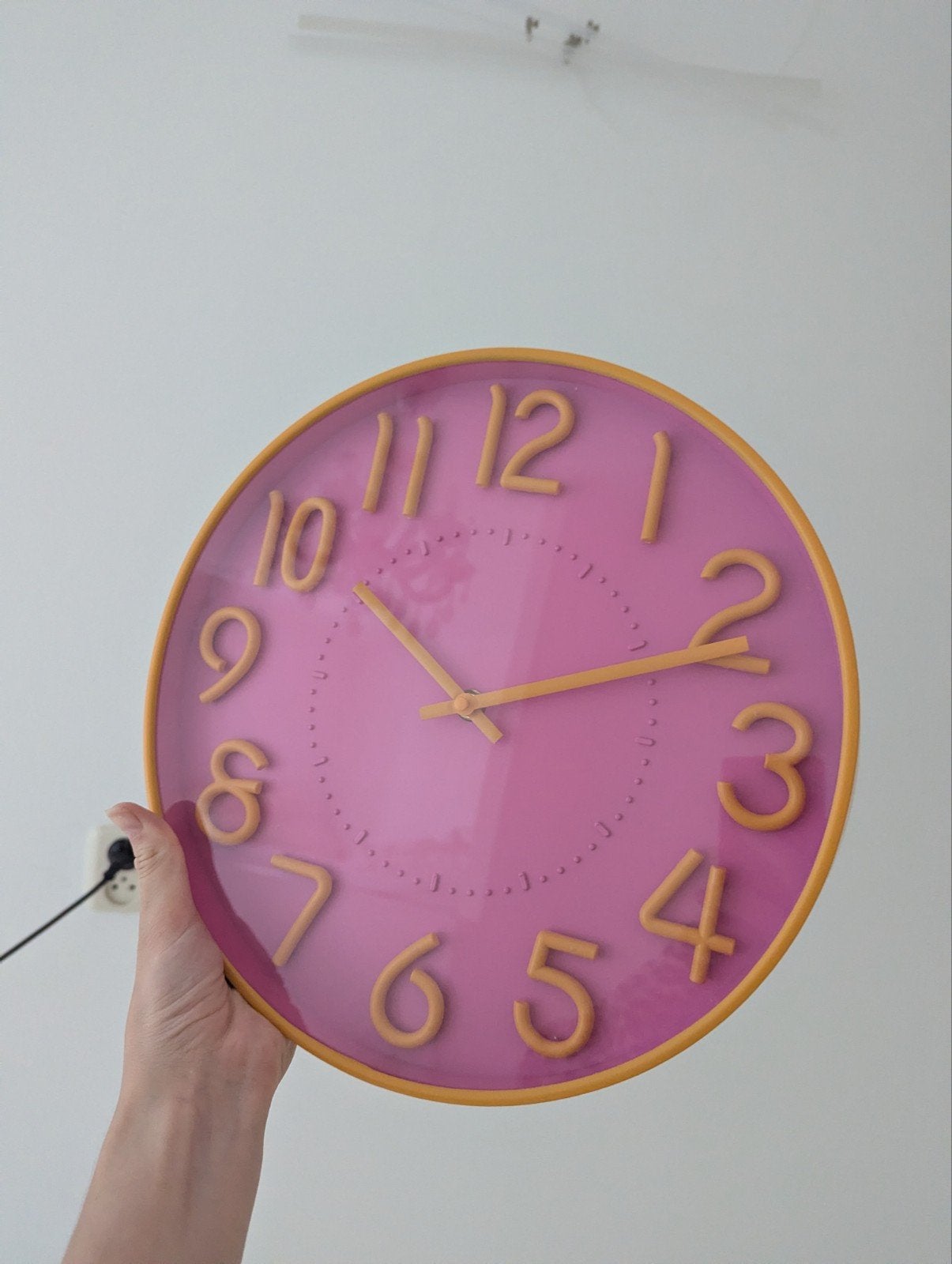 Klok pop-art Xenos roze/oranje, Ophalen, Roze, Wandklok
