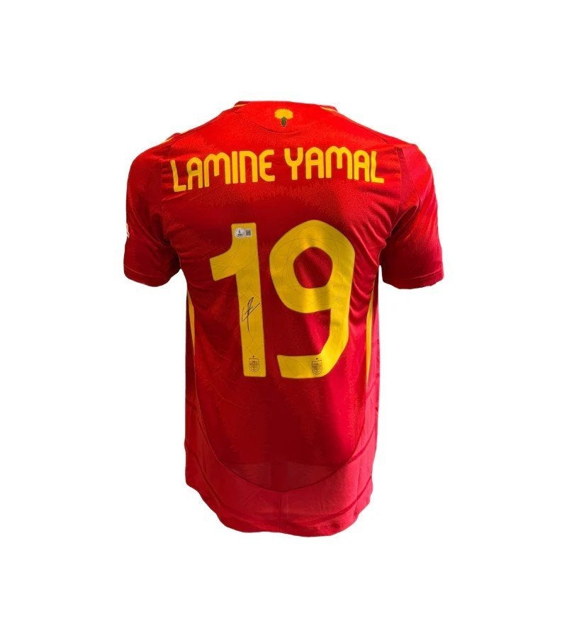 Lamine Yamal Spanje 2024 Player Issue gesigneerd Thuis Shirt, Buitenlandse clubs, Soccersignings.nl, Shirt, Ophalen of Verzenden