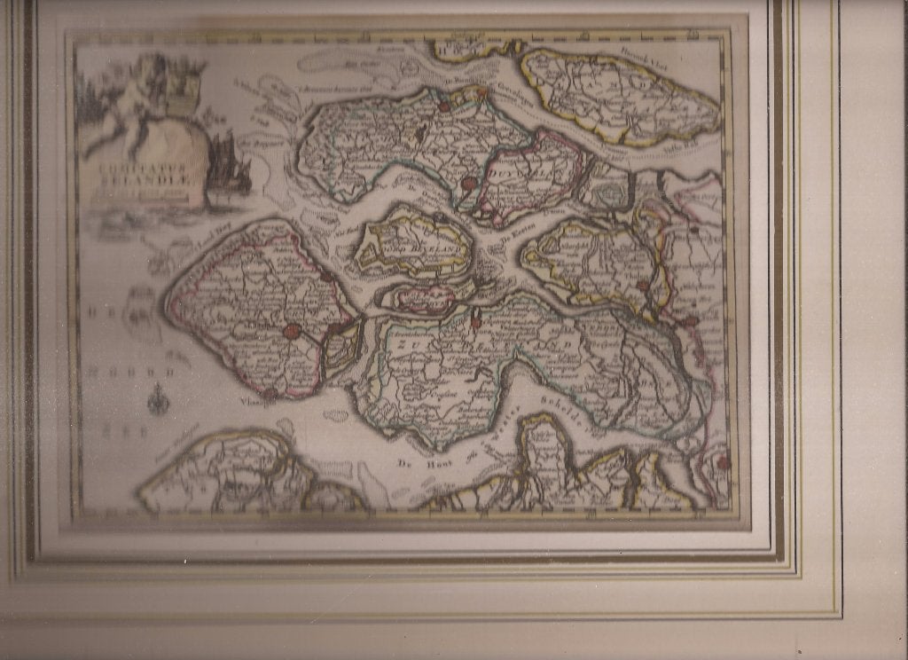 Handgekleurde Kaart Zeeland De Leth ca. 1740, Antiek en Kunst, Cartografie, 22 cm, Ophalen of Verzenden, Gravure