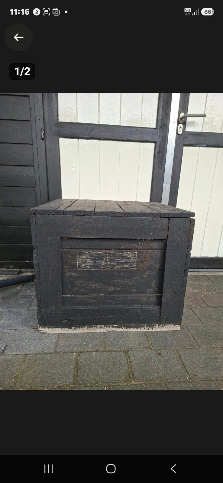 Houten kist ( Geïsoleerd) zwart, Ophalen, Gebruikt