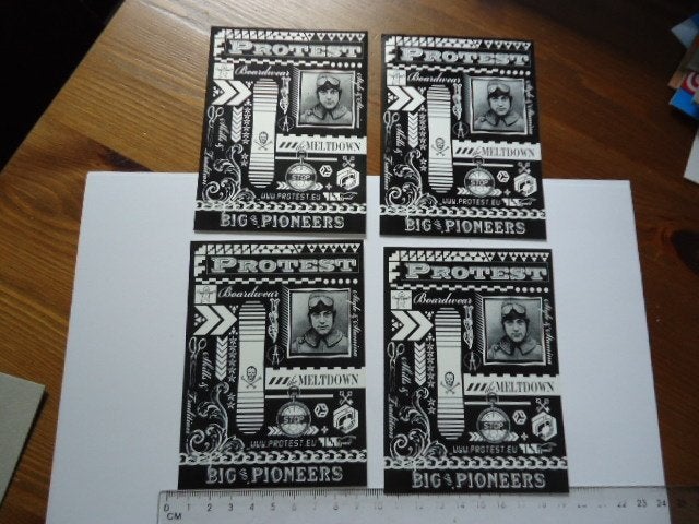 sticker 4x PROTEST Nieuw skateboard skate ski surf kit wind, Verzenden, Zo goed als nieuw