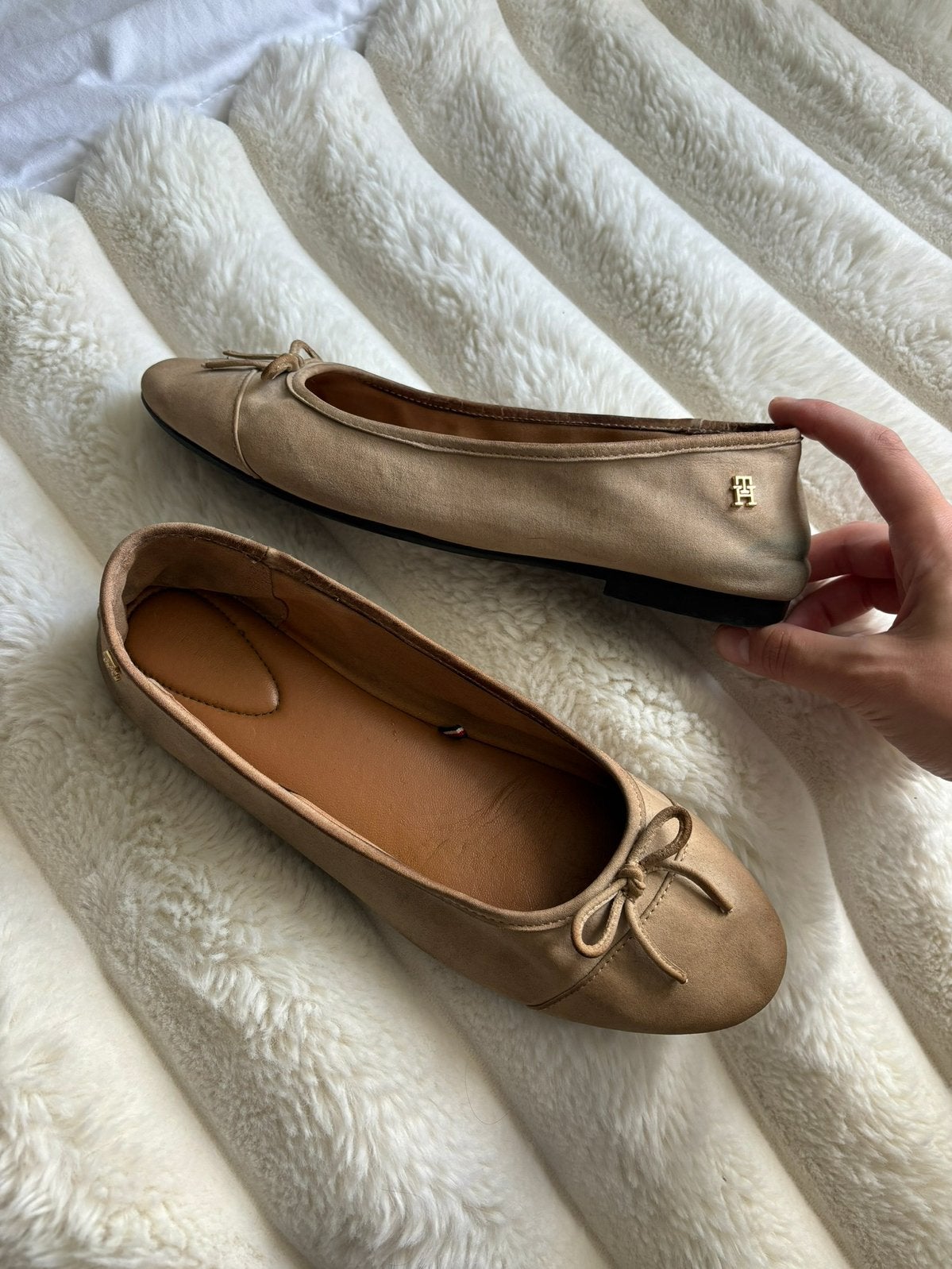 Tommy hilfiger ballerina maat 39, 20 of groter, Beige, Ophalen of Verzenden, Zo goed als nieuw