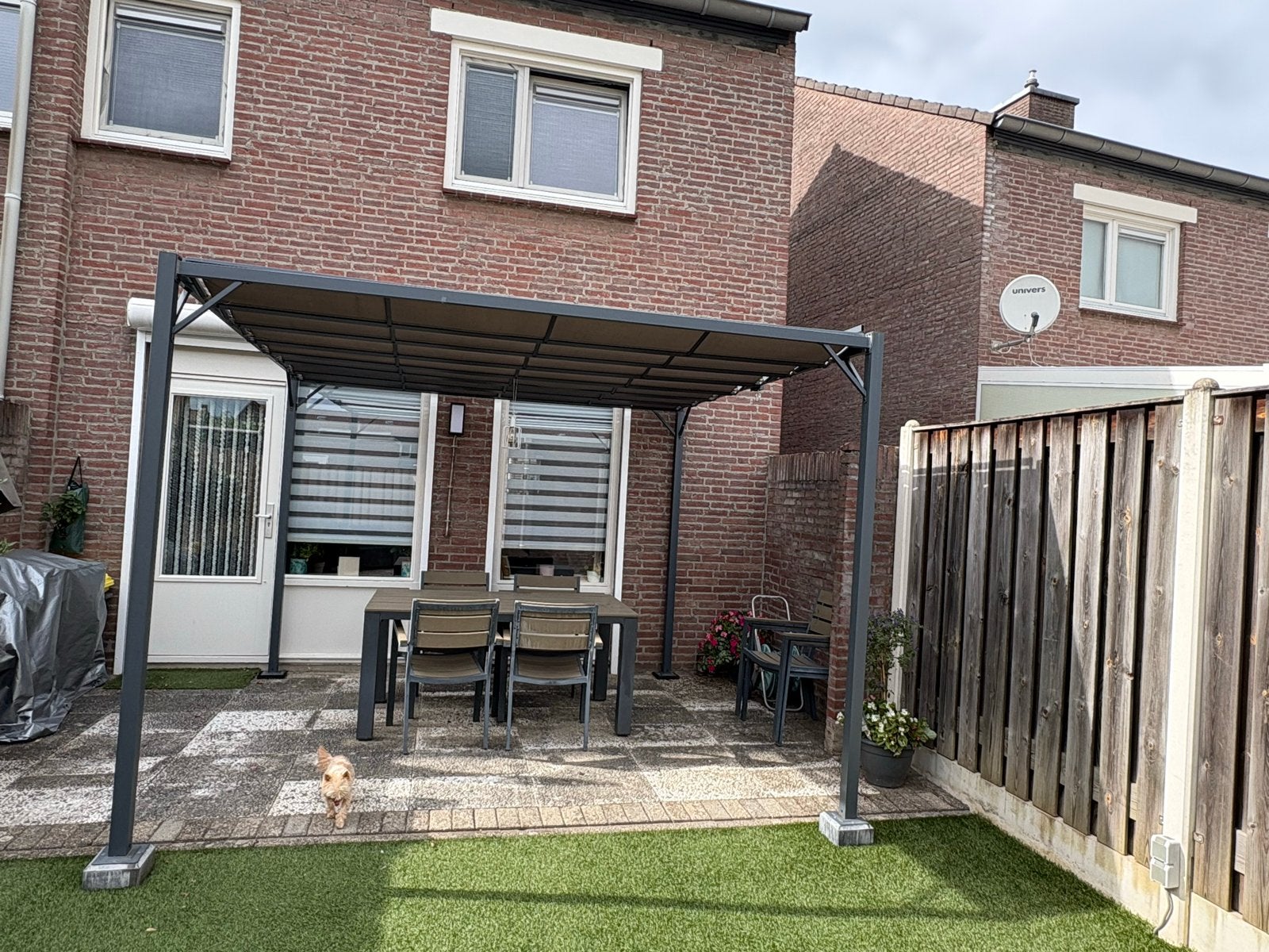Overkapping met kantelbare lamellen 3x3, Ophalen, Gebruikt, Overige typen, 250 cm tot 450 cm