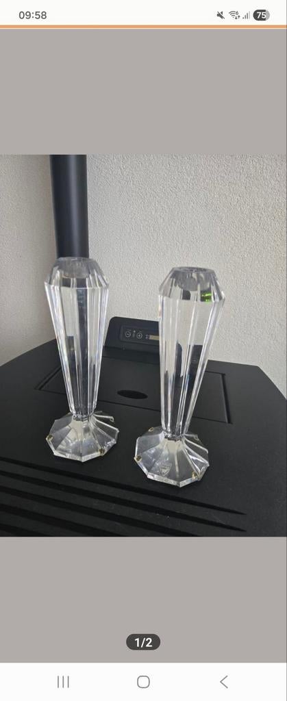 Orrefors Crystal Kandelaars - Set van 2, Antiek en Kunst, Antiek | Glas en Kristal, Ophalen of Verzenden