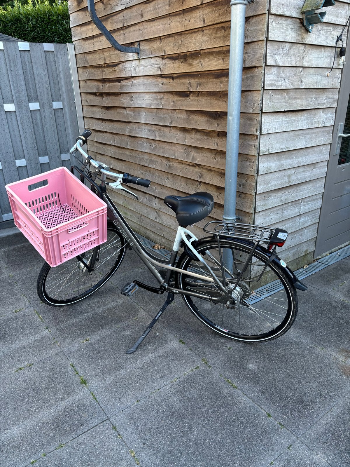 Gazelle Paris Damesfiets met Roze Krat mt 49, Ophalen, Gebruikt, 47 tot 50 cm, Versnellingen