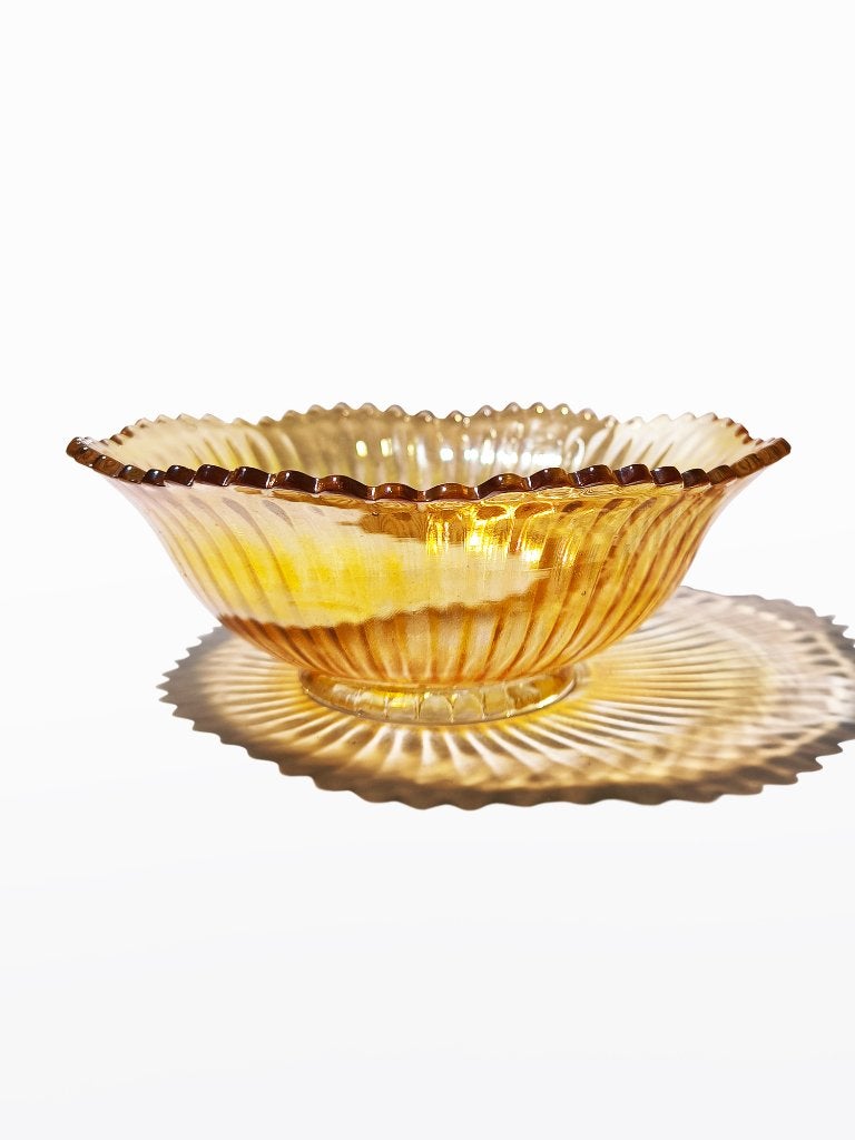 Schaal, Marigold Carnaval glas, Starburst, vintage, Antiek en Kunst, Verzenden