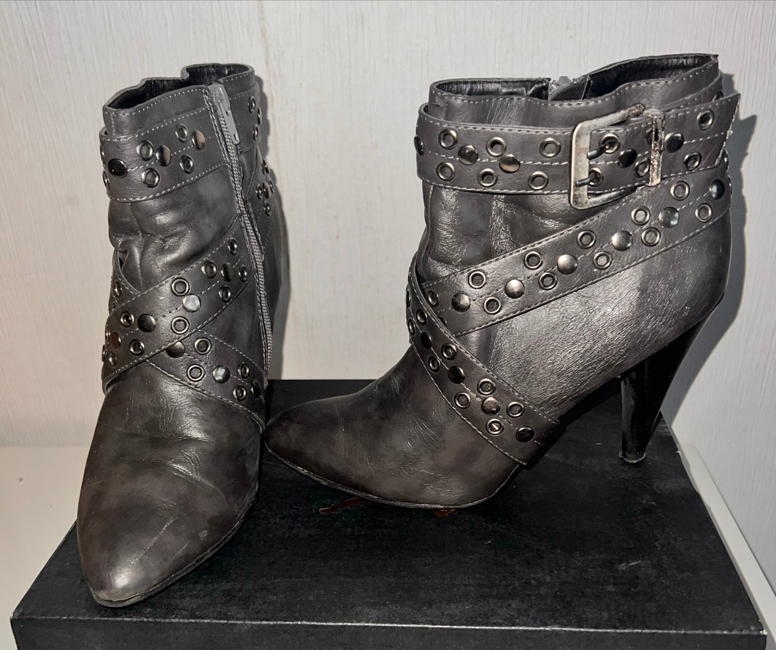 Gedragen laarzen maat 40, Kleding | Dames, Ophalen, Lage of Enkellaarzen, Grijs, Gedragen
