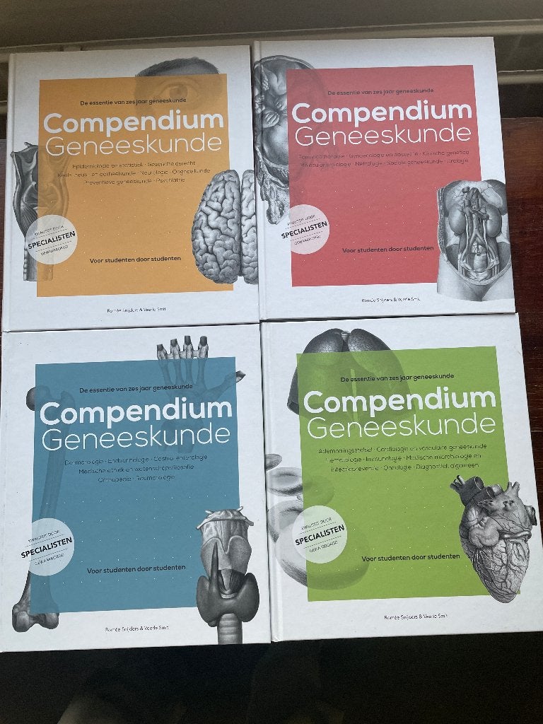 Compendium Geneeskunde deel 1 t/m 4 2017 vierde druk nieuw, Nieuw, Ophalen of Verzenden, WO, Romée Snijders en Veerle Smit
