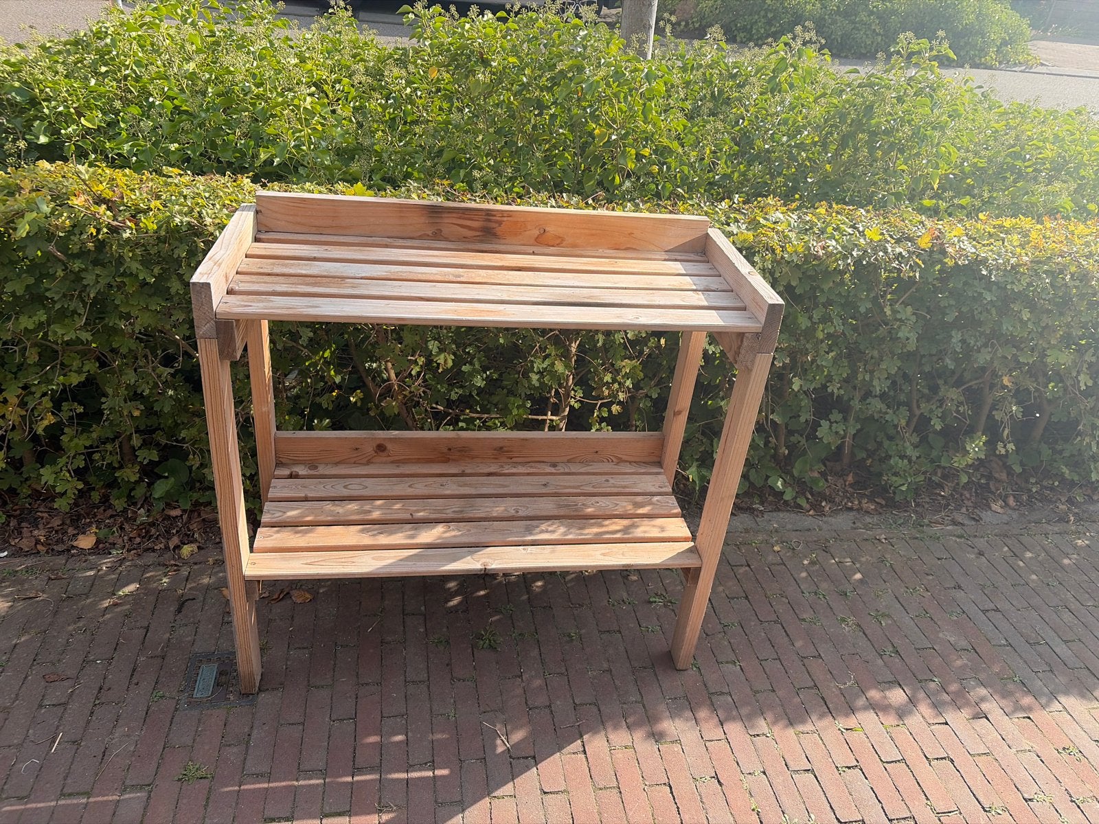 Houten plantenrek / werkbank voor tuin of balkon, Ophalen, Gebruikt, Rechthoekig, Hout