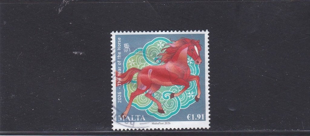 Malta 2026 Jaar van het paard, Verzenden, Malta, Gestempeld