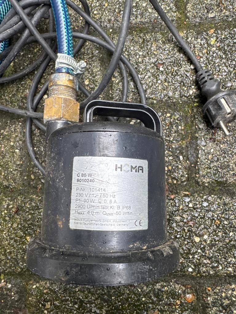 HOMA C 80 W Dompelpomp - 90W, 50 l/min, 4m opvoerhoogte, Ophalen, Gebruikt