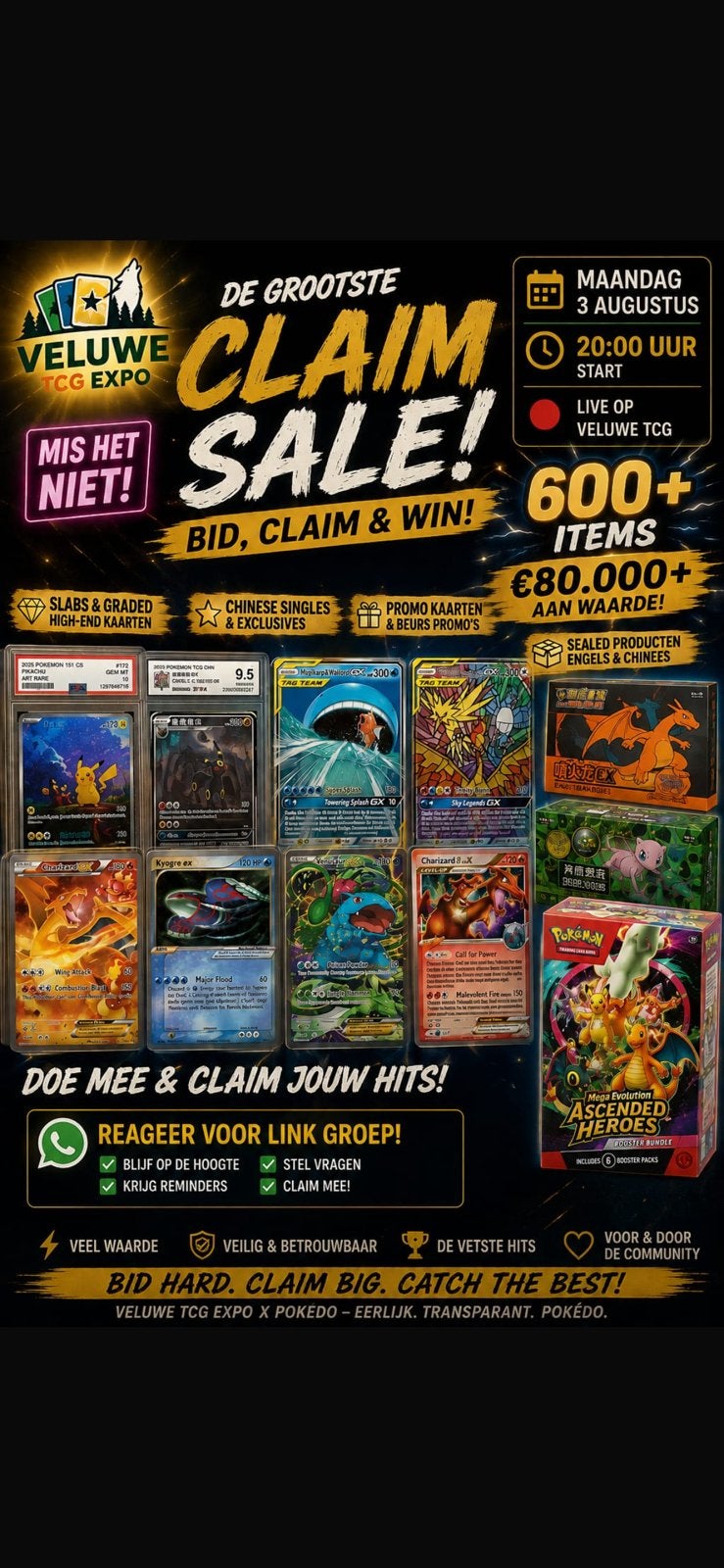 €80.000 aan pokemon producten claimsale grstis, Ophalen of Verzenden, Zo goed als nieuw