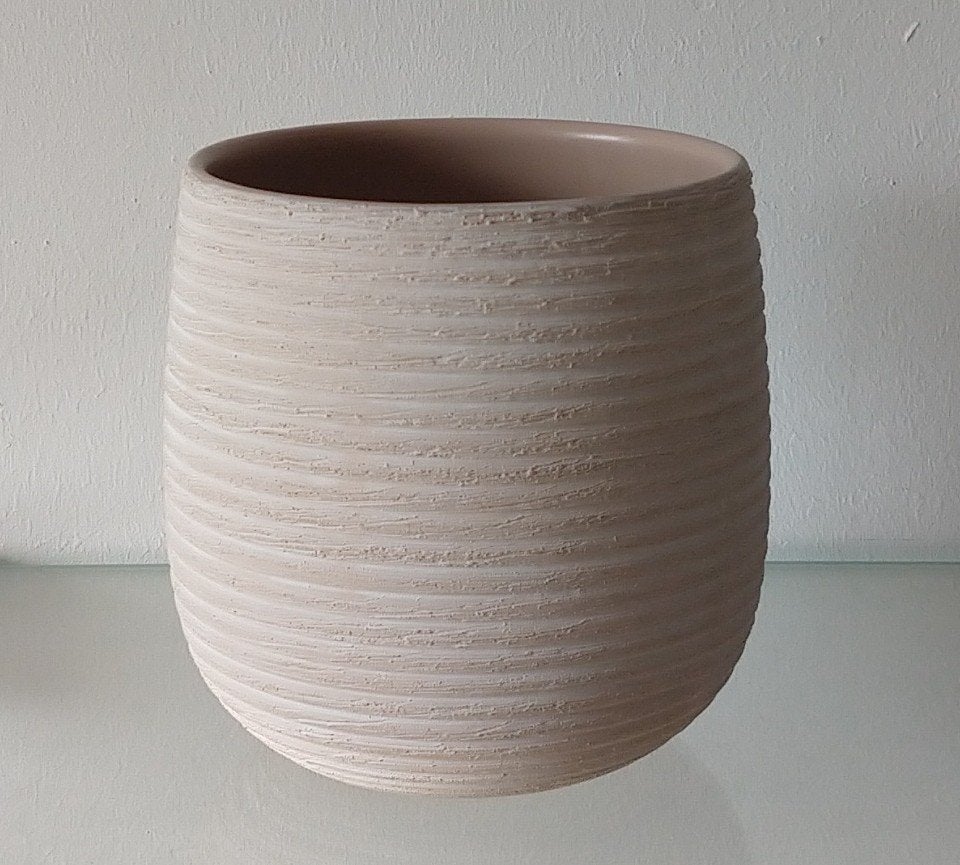 binnen bloempot, grijs relief Mica, volgnr 2, Rond, Ophalen of Verzenden, Zo goed als nieuw, Balkon
