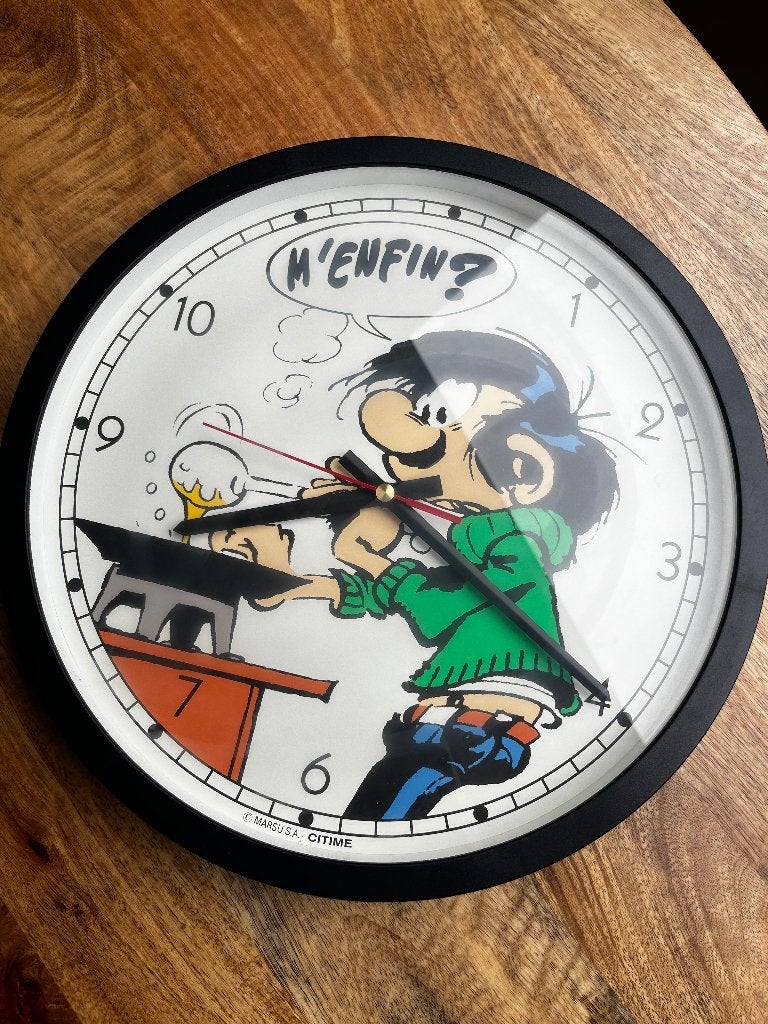 Vintage Guust Flater Wandklok (1996 ) – Werkend!, Verzamelen, Ophalen of Verzenden, Guust of Robbedoes, Gebruikt, Gebruiksvoorwerp