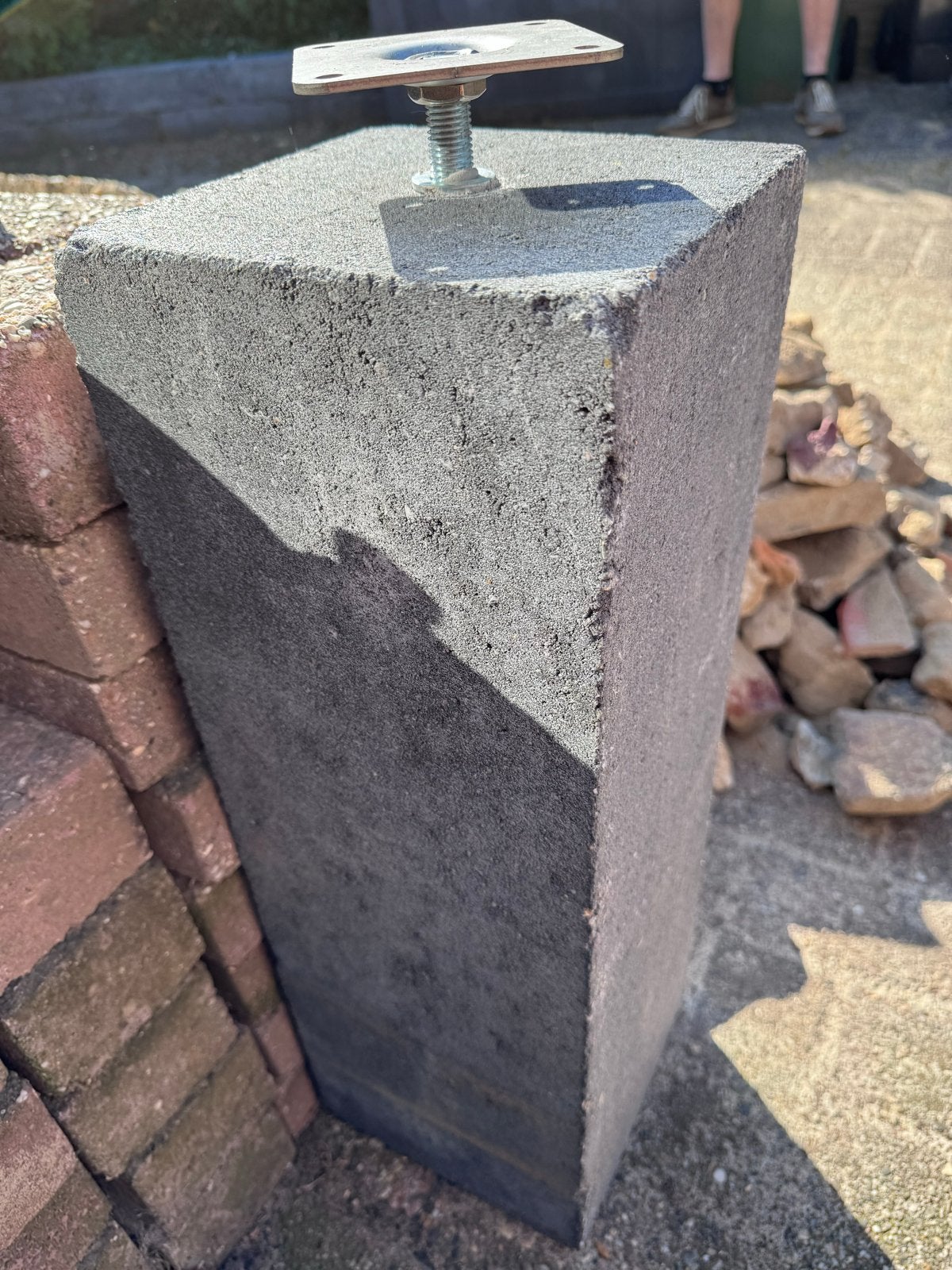 Betonnen poer antraciet 20x20x60, Ophalen, Blok, Nieuw, Minder dan 25 cm