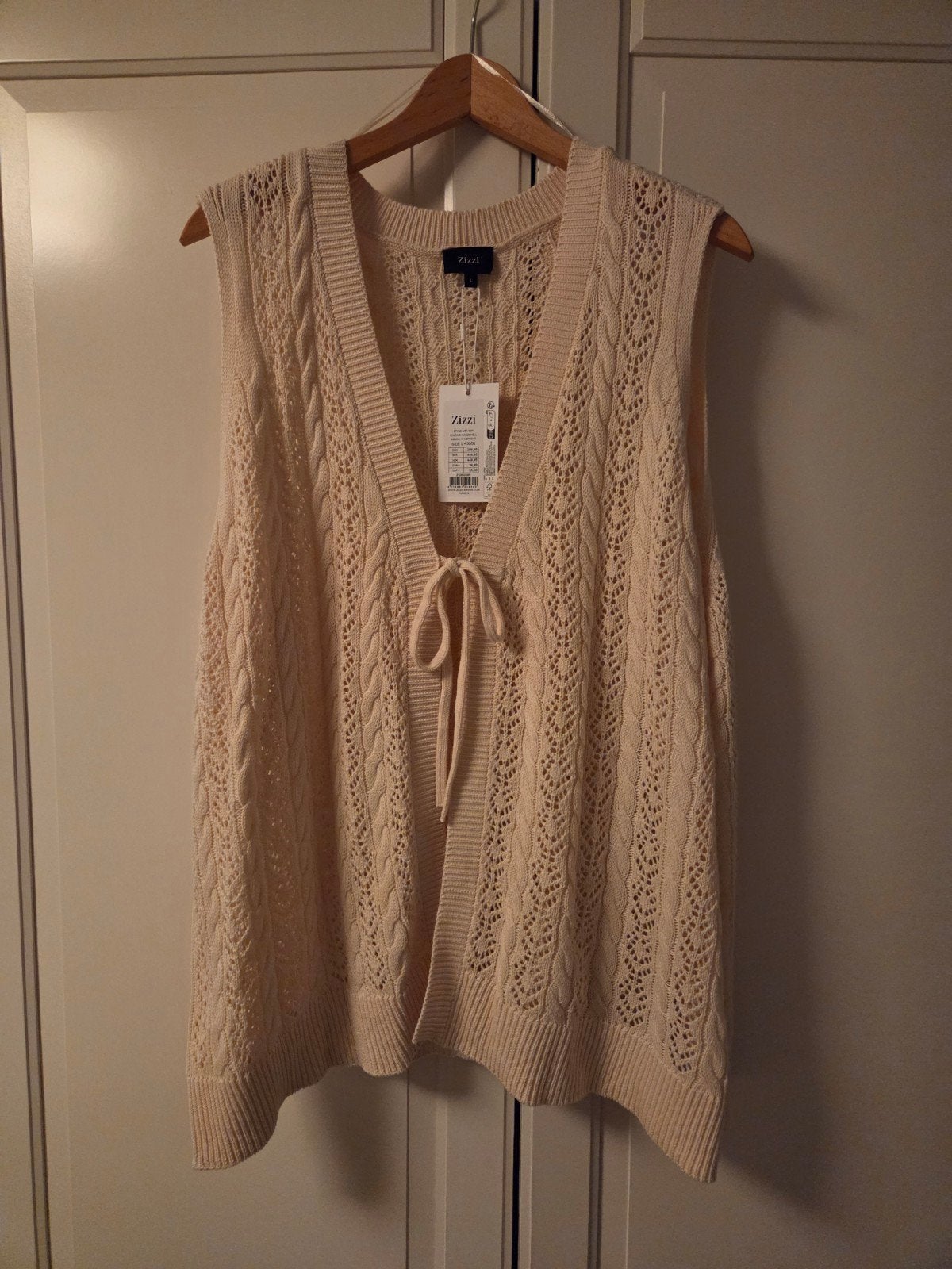 Zizzi gilet  Maat L 50/52 Nieuw, Zizzi, Beige, Maat 46/48 (XL) of groter, Nieuw