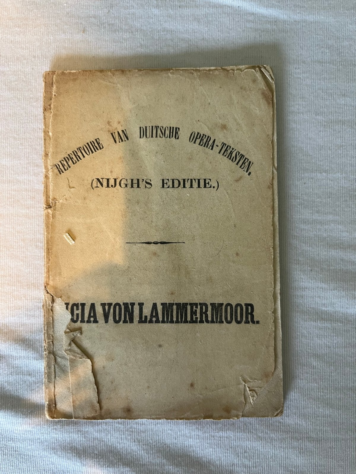 Repertoire van Duitsche Opera-Teksten - Lucia von Lammermoor, Boeken, Ophalen of Verzenden, Gelezen, Wereld overig