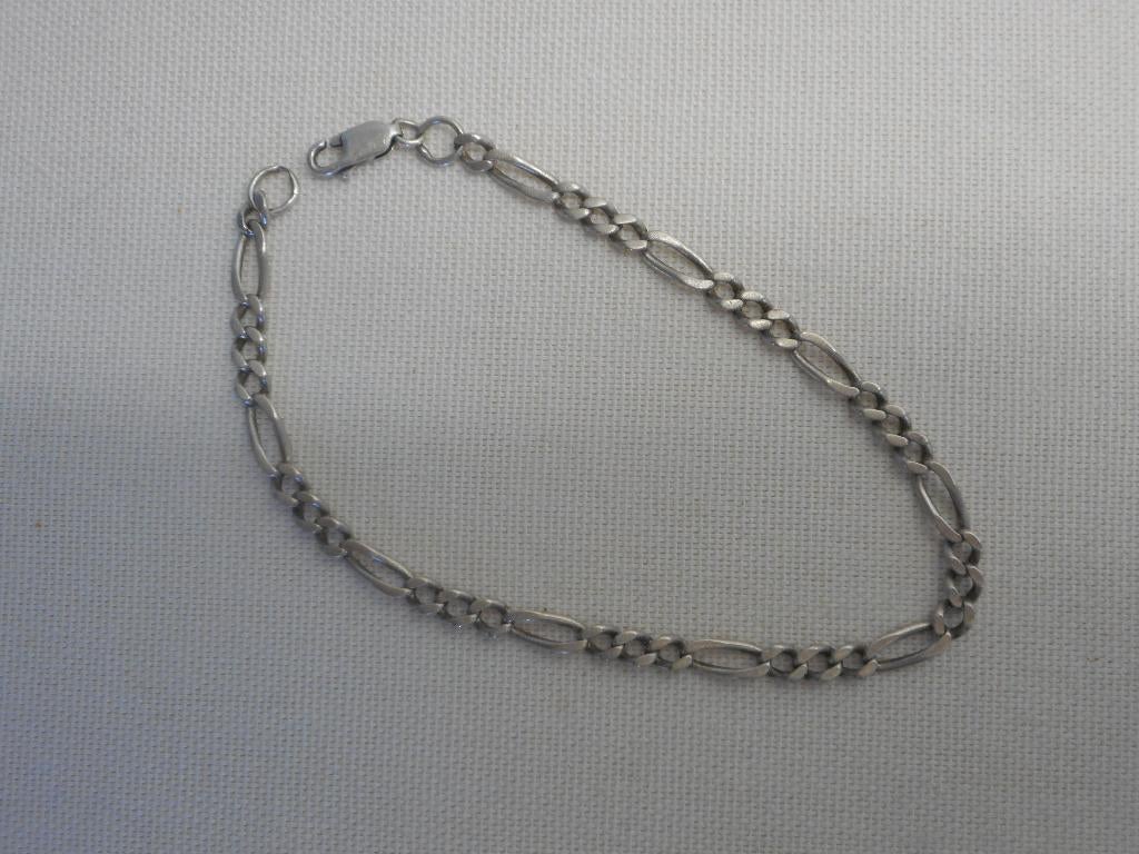 Zilveren schakel armbandje nr.1445, Verzenden, Zo goed als nieuw, Zilver, Zilver