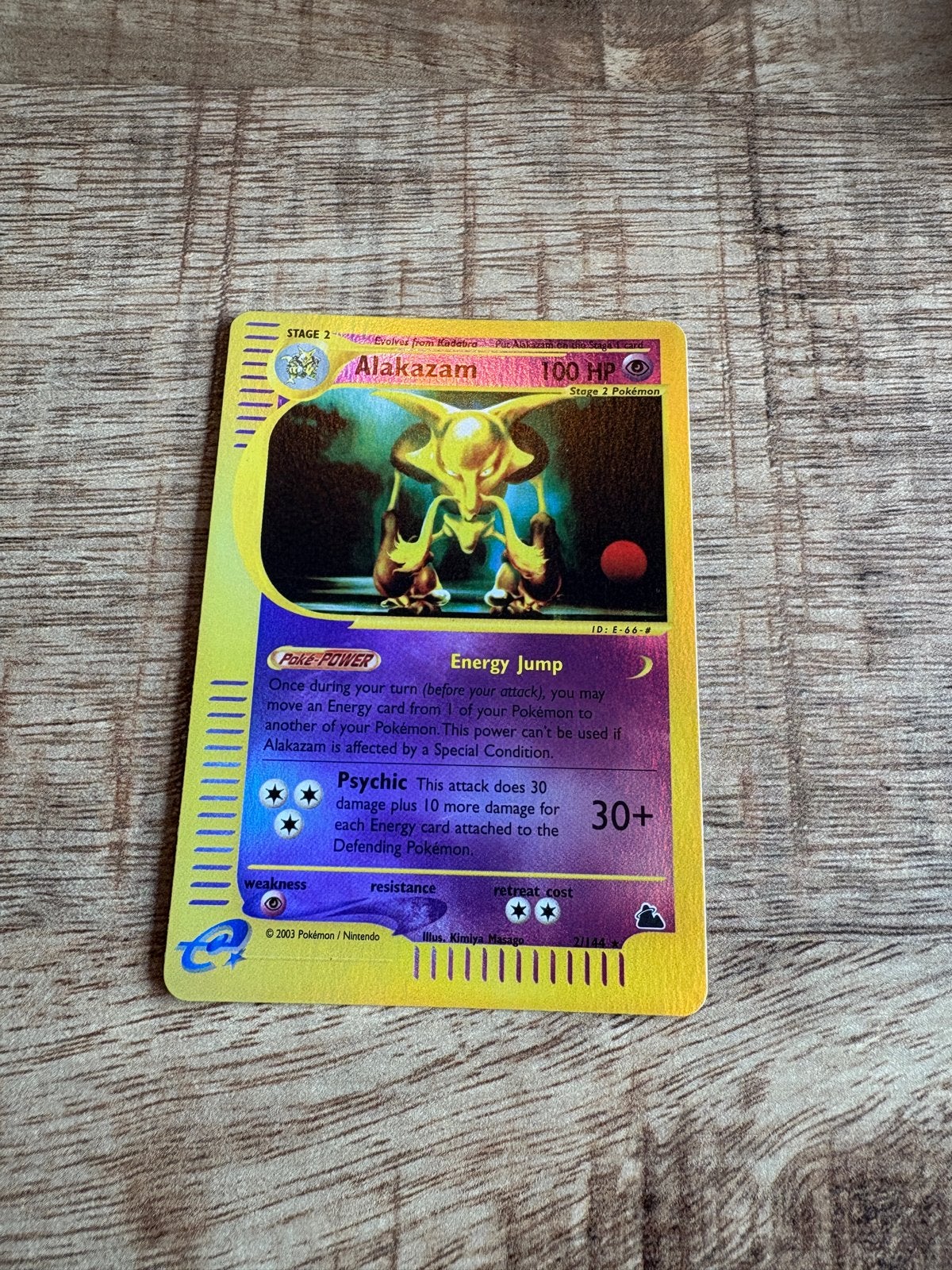 Pokémon Alakazam - Skyridge editie Holo, Ophalen of Verzenden, Zo goed als nieuw, Losse kaart