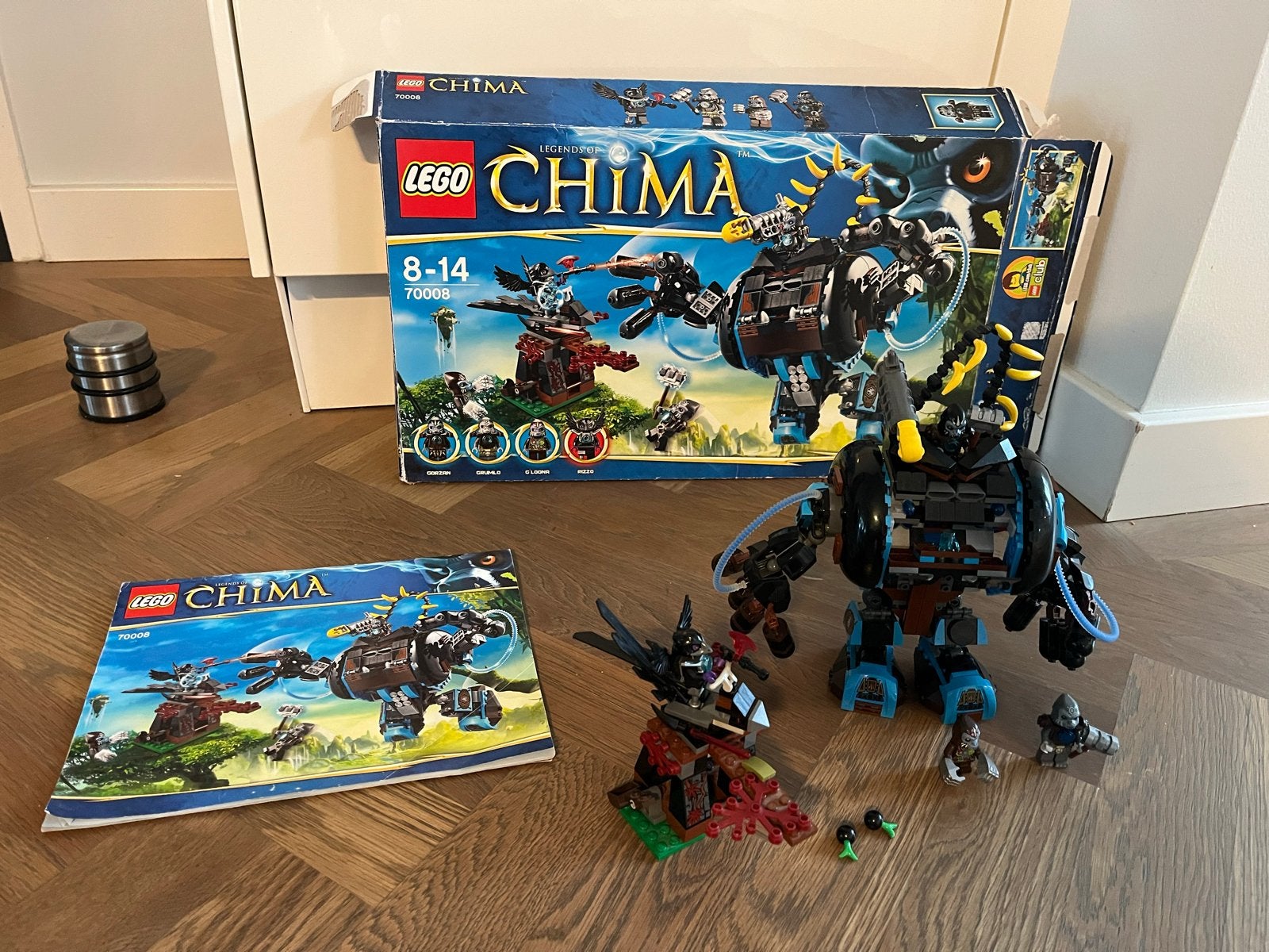 Lego Chima 70008 Gorzan's Gorilla Striker met doos en boekje, Gebruikt, Lego, Ophalen of Verzenden, Inclusief doos